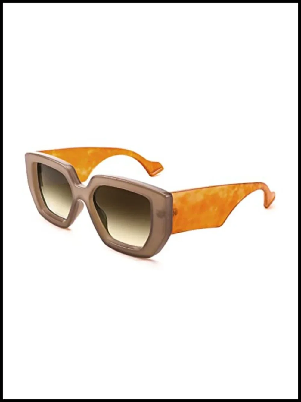 Oversized Square Sunglasses with UV400 Protection Thick Frame